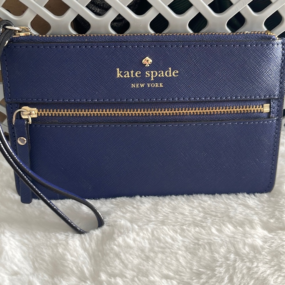 Kate Spade NY Bright Blue Leather Small Wristlet